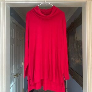 J. Jill Vibrant Red Cowl Neck Sweater